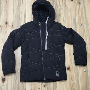 Spyder Kids Black Winter Ski Snowboard Jacket Size 10